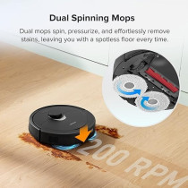 Roborock Q Revo Robot Vacuum and Mop, Auto-Drying, Auto Mop Washing, Dual Spinning Mops, Auto Mop Lifting, Self-Refilling, Self-Emptying, Reactive Tech Obstacle Avoidance, 5500Pa Suction, Black, 1 Year Warranty