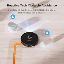 Roborock Q Revo Robot Vacuum and Mop, Auto-Drying, Auto Mop Washing, Dual Spinning Mops, Auto Mop Lifting, Self-Refilling, Self-Emptying, Reactive Tech Obstacle Avoidance, 5500Pa Suction, Black, 1 Year Warranty