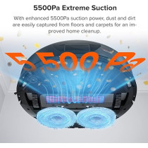 Roborock Q Revo Robot Vacuum and Mop, Auto-Drying, Auto Mop Washing, Dual Spinning Mops, Auto Mop Lifting, Self-Refilling, Self-Emptying, Reactive Tech Obstacle Avoidance, 5500Pa Suction, Black, 1 Year Warranty