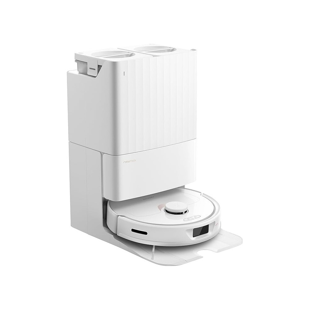 Roborock Q Revo Vacuum And Mop Robot with Suction Station (Suction Power 5500 Pa, 180 min Battery Life, 350 ml Dust/80 ml Water Tank, 200 RPM Rotating Mop Pads, App/Voice Control (White), 1 Year Warranty