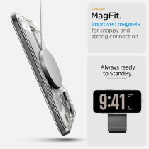 Spigen Ultra Hybrid Magfit Designed For Iphone 16 Pro Case Cover Magsafe Compatible, Zero One Natural Titanium