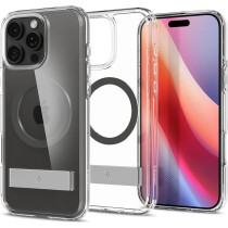 Spigen Ultra Hybrid S Magfit For Iphone 16 Pro Case Cover With Kickstand Magsafe Compatible, Graphite