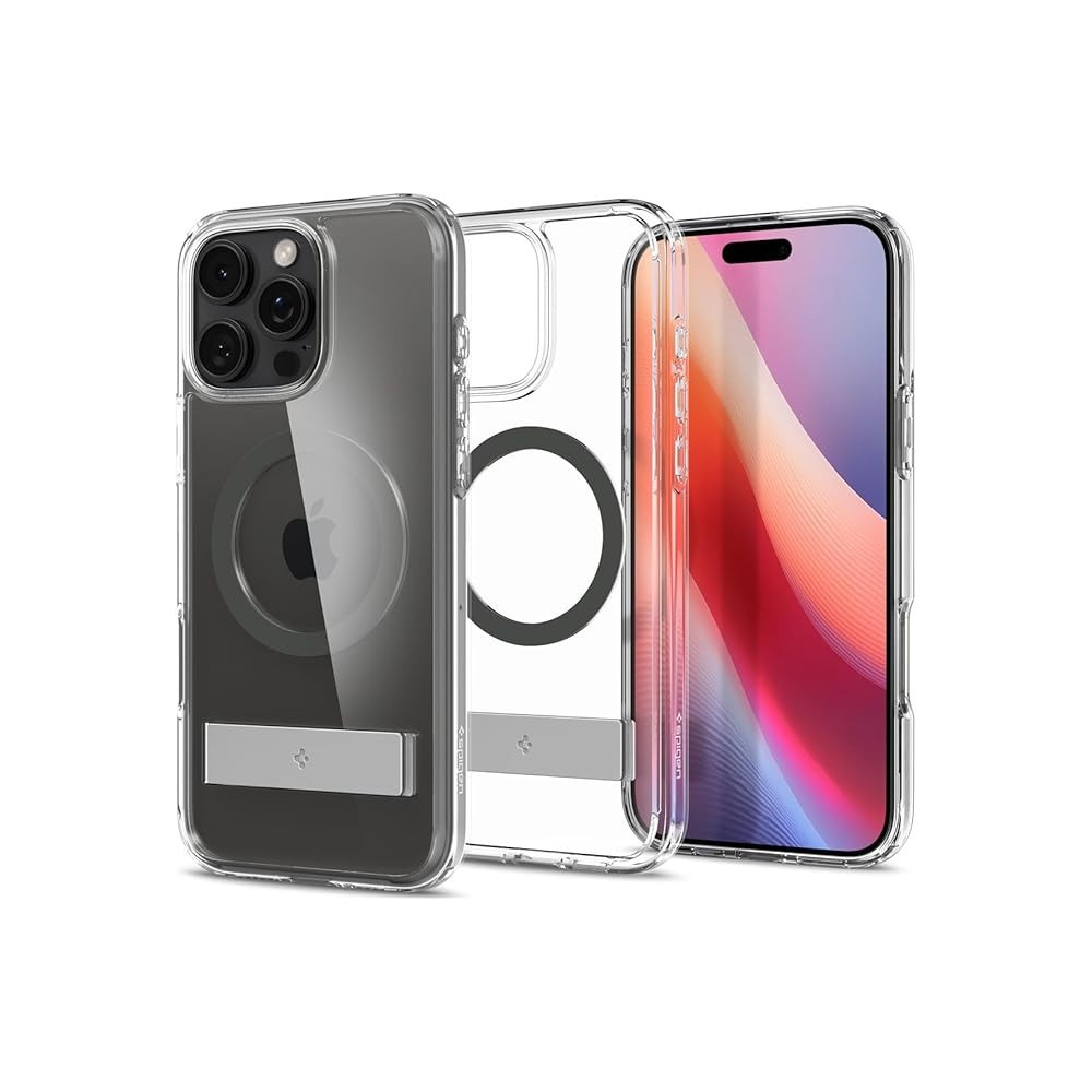 Spigen Ultra Hybrid S Magfit For Iphone 16 Pro Case Cover With Kickstand Magsafe Compatible, Graphite