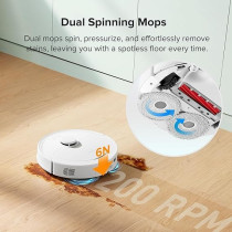 Roborock Q Revo Robot Vacuum and Mop, Auto-Drying, Lifting/Washing, Dual Spinning, Self-Refilling, Self-Emptying, Reactive Tech Obstacle Avoidance, 5500Pa Suction, White, 1 Year Warranty