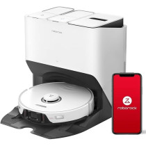 Roborock S8 Pro Ultra Robot Vacuum Cleaner, 6000Pa Suction, Sonic Mopping, Auto Mop Lifting, Self-Emptying, Self Washing, Self-Drying mop Dou Roller Brushes, White, 1 Year Warranty