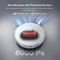 Roborock S8 Pro Ultra Robot Vacuum Cleaner, 6000Pa Suction, Sonic Mopping, Auto Mop Lifting, Self-Emptying, Self Washing, Self-Drying mop Dou Roller Brushes, White, 1 Year Warranty