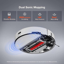 Roborock S8 Pro Ultra Robot Vacuum Cleaner, 6000Pa Suction, Sonic Mopping, Auto Mop Lifting, Self-Emptying, Self Washing, Self-Drying mop Dou Roller Brushes, White, 1 Year Warranty