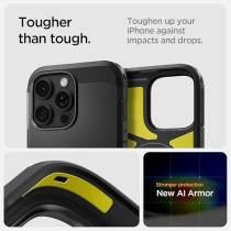 Spigen Tough Armor Magfit Ai Designed For Iphone 16 Pro Case Cover Magsafe Compatible, Black