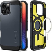 Spigen Tough Armor Magfit Ai Designed For Iphone 16 Pro Case Cover Magsafe Compatible, Metal Slate