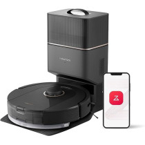 Roborock Q5 Pro+ Robot Vacuum and Mop, Self-Emptying, 5500 Pa Max Suction, DuoRoller Brush, Hands-Free Cleaning for up to 7 Weeks, Precise Navigation, Perfect for Hard Floors, Carpets, and Pet Hair, Black, 1 Year Warranty