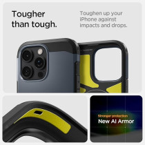 Spigen Tough Armor Magfit Ai Designed For Iphone 16 Pro Case Cover Magsafe Compatible, Metal Slate