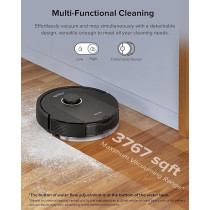 Roborock Q5 Pro+ Robot Vacuum and Mop, Self-Emptying, 5500 Pa Max Suction, DuoRoller Brush, Hands-Free Cleaning for up to 7 Weeks, Precise Navigation, Perfect for Hard Floors, Carpets, and Pet Hair, Black, 1 Year Warranty