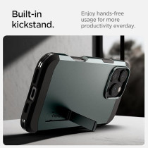 Spigen Tough Armor Magfit Ai Designed For Iphone 16 Pro Case Cover Magsafe Compatible, Abyss Green