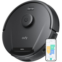 Eufy L60 Robot Vacuum Cleaner, Ultra Strong 5,000 Pa Suction to Remove Hair, Dust, iPath Laser Navigation, For Deep Floor Cleaning, Ideal for Hard Floors, Black, 1 Year Warranty