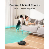 Eufy L60 Robot Vacuum Cleaner, Ultra Strong 5,000 Pa Suction to Remove Hair, Dust, iPath Laser Navigation, For Deep Floor Cleaning, Ideal for Hard Floors, Black, 1 Year Warranty