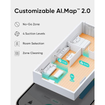 Eufy L60 Robot Vacuum Cleaner, Ultra Strong 5,000 Pa Suction to Remove Hair, Dust, iPath Laser Navigation, For Deep Floor Cleaning, Ideal for Hard Floors, Black, 1 Year Warranty