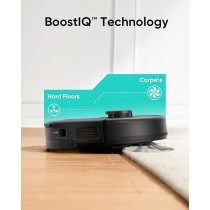 Eufy L60 Robot Vacuum Cleaner, Ultra Strong 5,000 Pa Suction to Remove Hair, Dust, iPath Laser Navigation, For Deep Floor Cleaning, Ideal for Hard Floors, Black, 1 Year Warranty