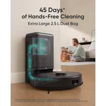 Eufy Clean X8 Pro Robot Vacuum Cleaner with Mop and Self-Empty Station, Twin-Turbine 2 x 4000Pa Suction, Active Detangling Roller Brush, and iPath Laser Navigation for Pet Hair, Black, 1 Year Warranty