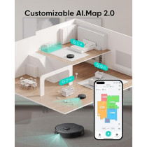 Eufy Clean X8 Pro Robot Vacuum Cleaner with Mop and Self-Empty Station, Twin-Turbine 2 x 4000Pa Suction, Active Detangling Roller Brush, and iPath Laser Navigation for Pet Hair, Black, 1 Year Warranty