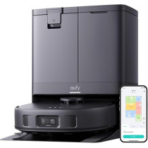 Eufy X10 Pro Omni Robot Vacuum and Mop with 8,000 Pa Suction, Dual Mops with 12 mm Auto-Lift and Carpet Detection, AI Obstacle Avoidance, Auto Mop Washing, Self-Drying, Self-Emptying, Self-Refilling, Black, 1 Year Warranty