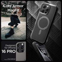 Spigen Core Armor Magfit For Iphone 16 Pro Case Cover Magsafe Compatible, Matte Black