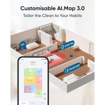 Eufy X10 Pro Omni Robot Vacuum and Mop with 8,000 Pa Suction, Dual Mops with 12 mm Auto-Lift and Carpet Detection, AI Obstacle Avoidance, Auto Mop Washing, Self-Drying, Self-Emptying, Self-Refilling, Black, 1 Year Warranty