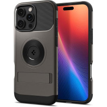 Spigen Slim Armor Magfit For Iphone 16 Pro Case Cover With Kickstand Magsafe Compatible, Gunmetal