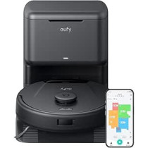 Eufy L60 Robot Vacuum with Self Empty Station, Hair Detangling Technology, Up to 60 Days Hands Free Cleaning, 5,000 Pa Suction, Remove Hair, Dust, Black, 1 Year Warranty