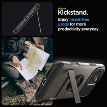 Spigen Slim Armor Magfit For Iphone 16 Pro Case Cover With Kickstand Magsafe Compatible, Gunmetal