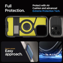 Spigen Slim Armor Magfit For Iphone 16 Pro Case Cover With Kickstand Magsafe Compatible, Gunmetal