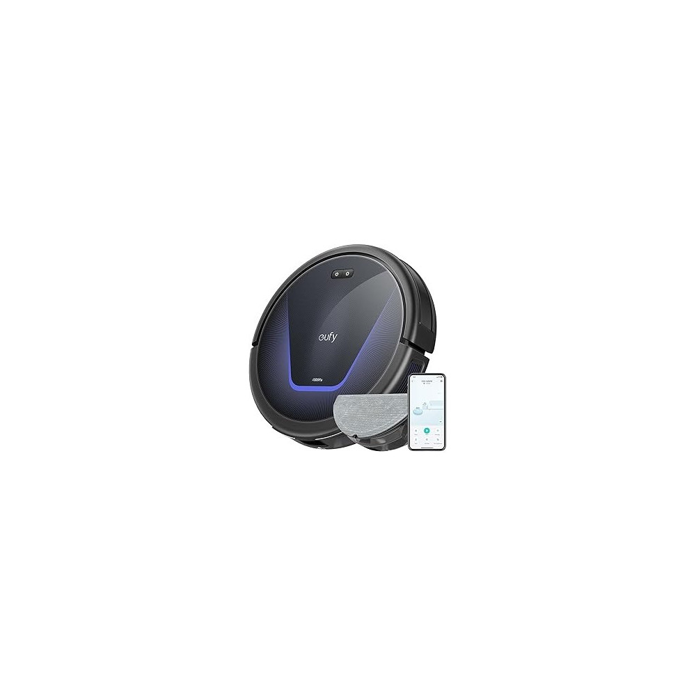 Eufy G50 Hybrid Robot Vacuum with Mop, 4,000 Pa Strong Suction, Dynamic Navigation, Roller Brush, Ideal for Pet Hair, Hard Floor Only, Black, 1 Year Warranty