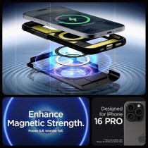 Spigen Slim Armor Magfit For Iphone 16 Pro Case Cover With Kickstand Magsafe Compatible, Black