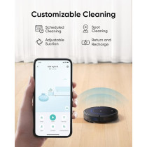 Eufy G50 Hybrid Robot Vacuum with Mop, 4,000 Pa Strong Suction, Dynamic Navigation, Roller Brush, Ideal for Pet Hair, Hard Floor Only, Black, 1 Year Warranty