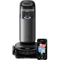 Eufy Omni S1 Pro, Robot Vacuum Cleaner with Mop, Always Clean Mop, 8000 Pa, Obstacle Avoidance, Corner-to-Edge Deep Cleaning and Lift Mop, Auto Mop Washing And Drying, Detergent Dispenser, Black, 1 Year Warranty