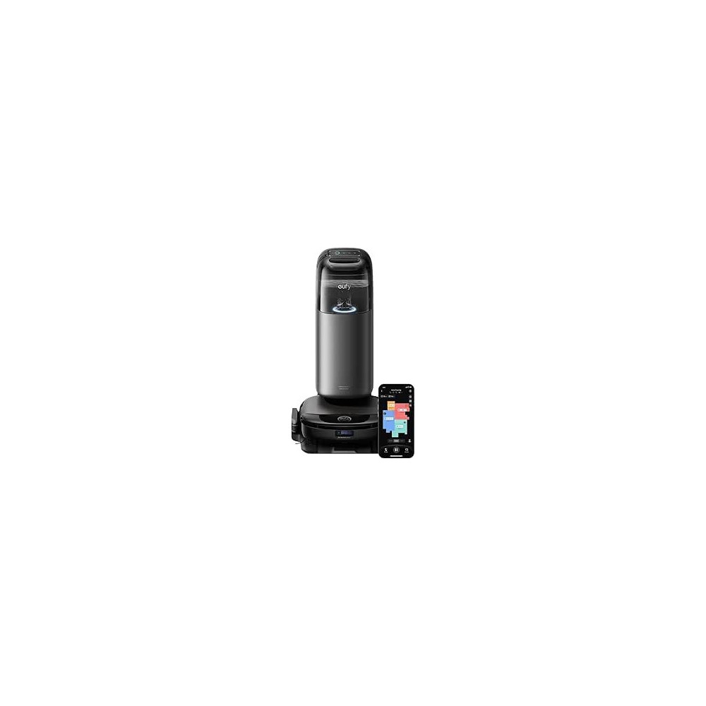 Eufy Omni S1 Pro, Robot Vacuum Cleaner with Mop, Always Clean Mop, 8000 Pa, Obstacle Avoidance, Corner-to-Edge Deep Cleaning and Lift Mop, Auto Mop Washing And Drying, Detergent Dispenser, Black, 1 Year Warranty