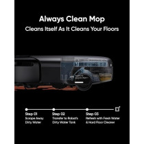 Eufy Omni S1 Pro, Robot Vacuum Cleaner with Mop, Always Clean Mop, 8000 Pa, Obstacle Avoidance, Corner-to-Edge Deep Cleaning and Lift Mop, Auto Mop Washing And Drying, Detergent Dispenser, Black, 1 Year Warranty