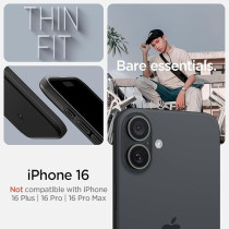 Spigen Thin Fit Magfit Designed For Iphone 16 Case Cover Magsafe Compatible, Black