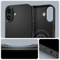 Spigen Thin Fit Magfit Designed For Iphone 16 Case Cover Magsafe Compatible, Black