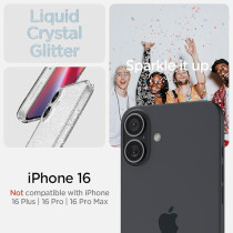 Spigen Liquid Crystal Glitter Designed For Iphone 16 Case Cover, Crystal Quartz