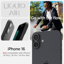 Spigen Liquid Air Designed For Iphone 16 Case Cover, Matte Black