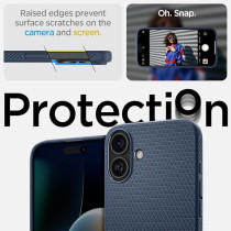 Spigen Liquid Air Designed For Iphone 16 Case Cover, Navy Blue