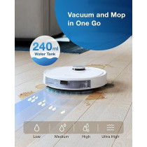 Ecovacs Robot Vacuum Cleaner and Mop DEEBOT N8, Powerful 2300Pa Suction, Advanced Laser-Based LiDAR Navigation, Multi-Floor Mapping, Up to 110 Minutes Runtime, White, 1 Year Warranty