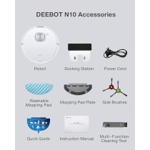 Ecovacs Robot Vacuum Cleaner and Mop DEEBOT N8, Powerful 2300Pa Suction, Advanced Laser-Based LiDAR Navigation, Multi-Floor Mapping, Up to 110 Minutes Runtime, White, 1 Year Warranty