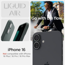 Spigen Liquid Air Designed For Iphone 16 Case Cover, Abyss Green