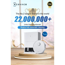 Ecovacs T10 OMNI Robot Vacuum Cleaner(Auto Clean+Auto Empty), Deep Sweeping and Mopping, 5000Pa Strongest Suction, AIVI 3.0 and TrueMapping 2.0, OK YIKO-Voice Control, White, 1 Year Warranty