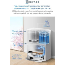 Ecovacs T10 OMNI Robot Vacuum Cleaner(Auto Clean+Auto Empty), Deep Sweeping and Mopping, 5000Pa Strongest Suction, AIVI 3.0 and TrueMapping 2.0, OK YIKO-Voice Control, White, 1 Year Warranty