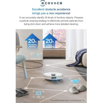 Ecovacs T10 OMNI Robot Vacuum Cleaner(Auto Clean+Auto Empty), Deep Sweeping and Mopping, 5000Pa Strongest Suction, AIVI 3.0 and TrueMapping 2.0, OK YIKO-Voice Control, White, 1 Year Warranty