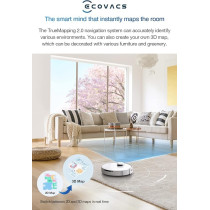 Ecovacs T10 OMNI Robot Vacuum Cleaner(Auto Clean+Auto Empty), Deep Sweeping and Mopping, 5000Pa Strongest Suction, AIVI 3.0 and TrueMapping 2.0, OK YIKO-Voice Control, White, 1 Year Warranty