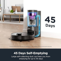 Eureka Robot Vacuum Cleaner and Mop Function 2-1, Bagless Dust Self-Empty, Auto Lifting Mop, up to 180 Minutes Runtime, App Control, 4000Pa for Pet Hair, Carpets, Hard Floor, Black, 1 Year Warranty