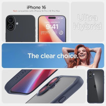 Spigen Ultra Hybrid Designed For Iphone 16 Case Cover, Navy Blue